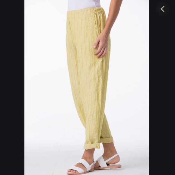 Oska Pants - OSKA Eilea Trousers Lime Green Linen Blend Size 3
